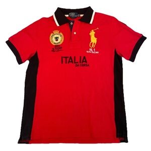 VTG Polo Ralph Lauren RL1 Italia Racing Shirt Cotton Men’s XXL (Runs Small)
